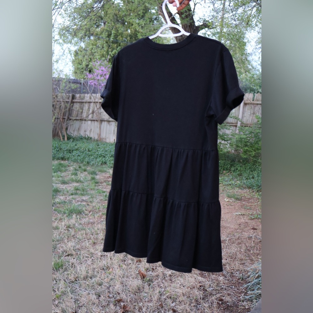 Elegant Black Women's T-Shirt Dress